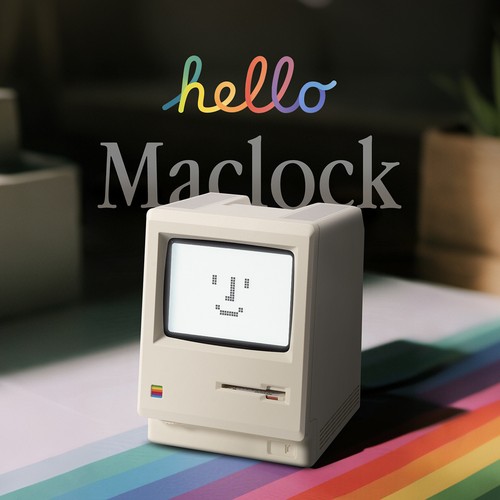 Retro macintosh digital alarm - macintosh,